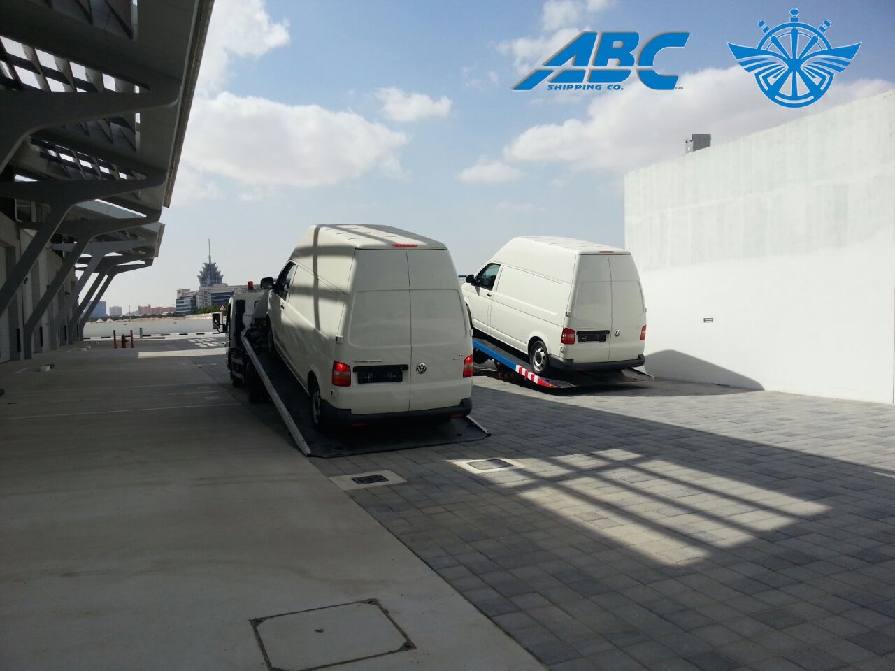 Vans on a recovery ready for shipping - 2015